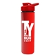 a red lid & red bottle slim double - wall insulated bottle with drink - thru lid - 16 oz