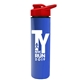 a red lid & royal blue bottle slim double - wall insulated bottle with drink - thru lid - 16 oz