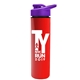 a violet lid & red bottle slim double - wall insulated bottle with drink - thru lid - 16 oz