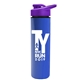 a violet lid & royal blue bottle slim double - wall insulated bottle with drink - thru lid - 16 oz