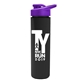a violet lid & black bottle slim double - wall insulated bottle with drink - thru lid - 16 oz