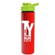 a lime green lid & red bottle slim double - wall insulated bottle with drink - thru lid - 16 oz
