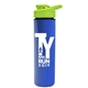 a lime green lid & royal blue bottle slim double - wall insulated bottle with drink - thru lid - 16 oz