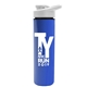 a white lid & royal blue bottle slim double - wall insulated bottle with drink - thru lid - 16 oz