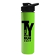 a black lid & lime green bottle slim double - wall insulated bottle with drink - thru lid - 16 oz