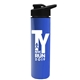 a black lid & royal blue bottle slim double - wall insulated bottle with drink - thru lid - 16 oz