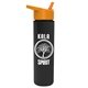 a orange lid & black bottle slim travel tumbler - 16 oz double wall insulated with flip straw lid