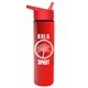 a red lid & red bottle slim travel tumbler - 16 oz double wall insulated with flip straw lid