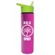 a lime-green lid & hot pink bottle slim travel tumbler - 16 oz double wall insulated with flip straw lid