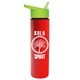 a lime-green lid & red bottle slim travel tumbler - 16 oz double wall insulated with flip straw lid