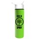a white lid & lime green bottle slim travel tumbler - 16 oz double wall insulated with flip straw lid