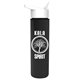 a white lid & black bottle slim travel tumbler - 16 oz double wall insulated with flip straw lid