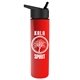 a black lid & red bottle slim travel tumbler - 16 oz double wall insulated with flip straw lid