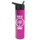 a black-with-green-spout lid & hot pink bottle slim travel tumbler - 16 oz double wall insulated with flip straw lid