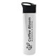 a black lid & white bottle slim travel tumbler - 16 oz double wall insulated with pop - up sip lid