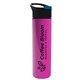 a black with blue flip tab lid & hot pink bottle slim travel tumbler - 16 oz double wall insulated with pop - up sip lid