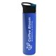 a black with blue flip tab lid & royal blue bottle slim travel tumbler - 16 oz double wall insulated with pop - up sip lid