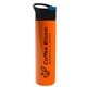 a black with blue flip tab lid & orange bottle slim travel tumbler - 16 oz double wall insulated with pop - up sip lid