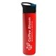 a black with blue flip tab lid & red bottle slim travel tumbler - 16 oz double wall insulated with pop - up sip lid