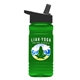 a black lid & transparent green bottle 20 oz upcycle rpetbottle flip straw lid - digital