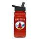 a black lid & transparent red bottle 20 oz upcycle rpetbottle flip straw lid - digital