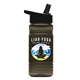 a black lid & transparent smoke bottle 20 oz upcycle rpetbottle flip straw lid - digital