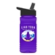a black lid & transparent violet bottle 20 oz upcycle rpetbottle flip straw lid - digital
