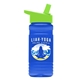 a lime green lid & transparent blue bottle 20 oz upcycle rpetbottle flip straw lid - digital