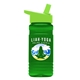 a lime green lid & transparent green bottle 20 oz upcycle rpetbottle flip straw lid - digital