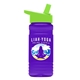 a lime green lid & transparent violet bottle 20 oz upcycle rpetbottle flip straw lid - digital