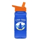 a orange lid & transparent blue bottle 20 oz upcycle rpetbottle flip straw lid - digital