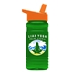 a orange lid & transparent green bottle 20 oz upcycle rpetbottle flip straw lid - digital
