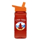 a orange lid & transparent red bottle 20 oz upcycle rpetbottle flip straw lid - digital