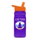 a orange lid & transparent violet bottle 20 oz upcycle rpetbottle flip straw lid - digital