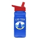 a red lid & transparent blue bottle 20 oz upcycle rpetbottle flip straw lid - digital