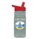 a red lid & glacier blue bottle 20 oz upcycle rpetbottle flip straw lid - digital