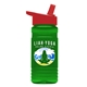 a red lid & transparent green bottle 20 oz upcycle rpetbottle flip straw lid - digital