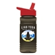 a red lid & transparent smoke bottle 20 oz upcycle rpetbottle flip straw lid - digital