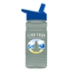 a royal blue lid & glacier blue bottle 20 oz upcycle rpetbottle flip straw lid - digital