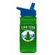 a royal blue lid & transparent green bottle 20 oz upcycle rpetbottle flip straw lid - digital