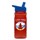 a royal blue lid & transparent red bottle 20 oz upcycle rpetbottle flip straw lid - digital