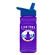 a royal blue lid & transparent violet bottle 20 oz upcycle rpetbottle flip straw lid - digital