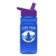 a violet lid & transparent blue bottle 20 oz upcycle rpetbottle flip straw lid - digital