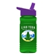 a violet lid & transparent green bottle 20 oz upcycle rpetbottle flip straw lid - digital