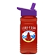 a violet lid & transparent red bottle 20 oz upcycle rpetbottle flip straw lid - digital