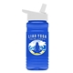 a white lid & transparent blue bottle 20 oz upcycle rpetbottle flip straw lid - digital