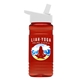 a white lid & transparent red bottle 20 oz upcycle rpetbottle flip straw lid - digital