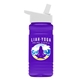 a white lid & transparent violet bottle 20 oz upcycle rpetbottle flip straw lid - digital