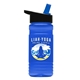 a black with blue spout lid & transparent blue bottle 20 oz upcycle rpetbottle flip straw lid - digital