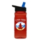 a black with blue spout lid & transparent red bottle 20 oz upcycle rpetbottle flip straw lid - digital